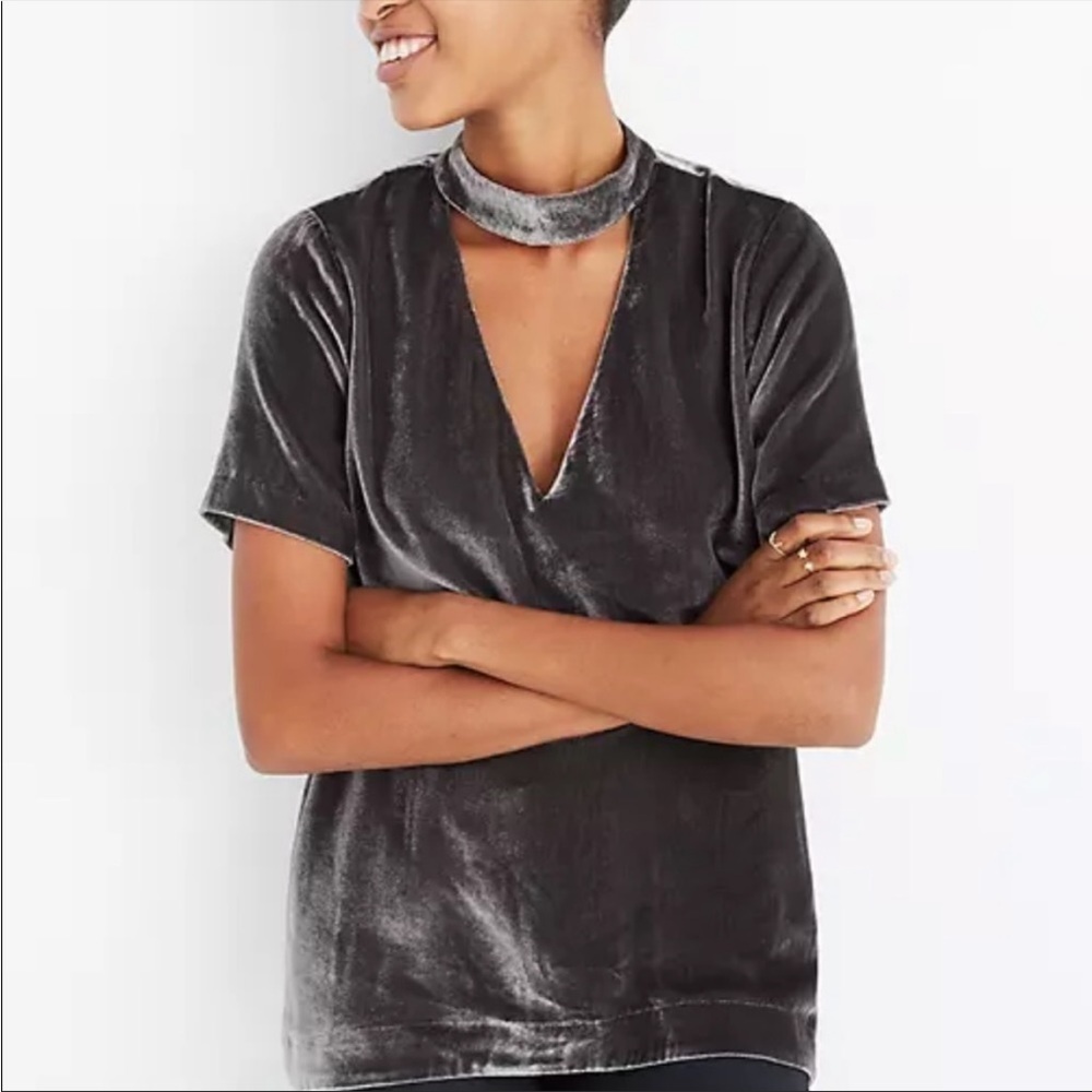 Madewell Velvet Silk Blend Choker Top
